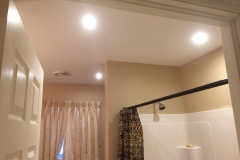 A few LED pot lights installed in a previously poorly lit bathroom in Sackville.